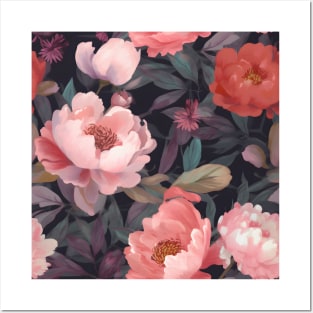 Peony Leaves: A Floral Pattern Design Posters and Art